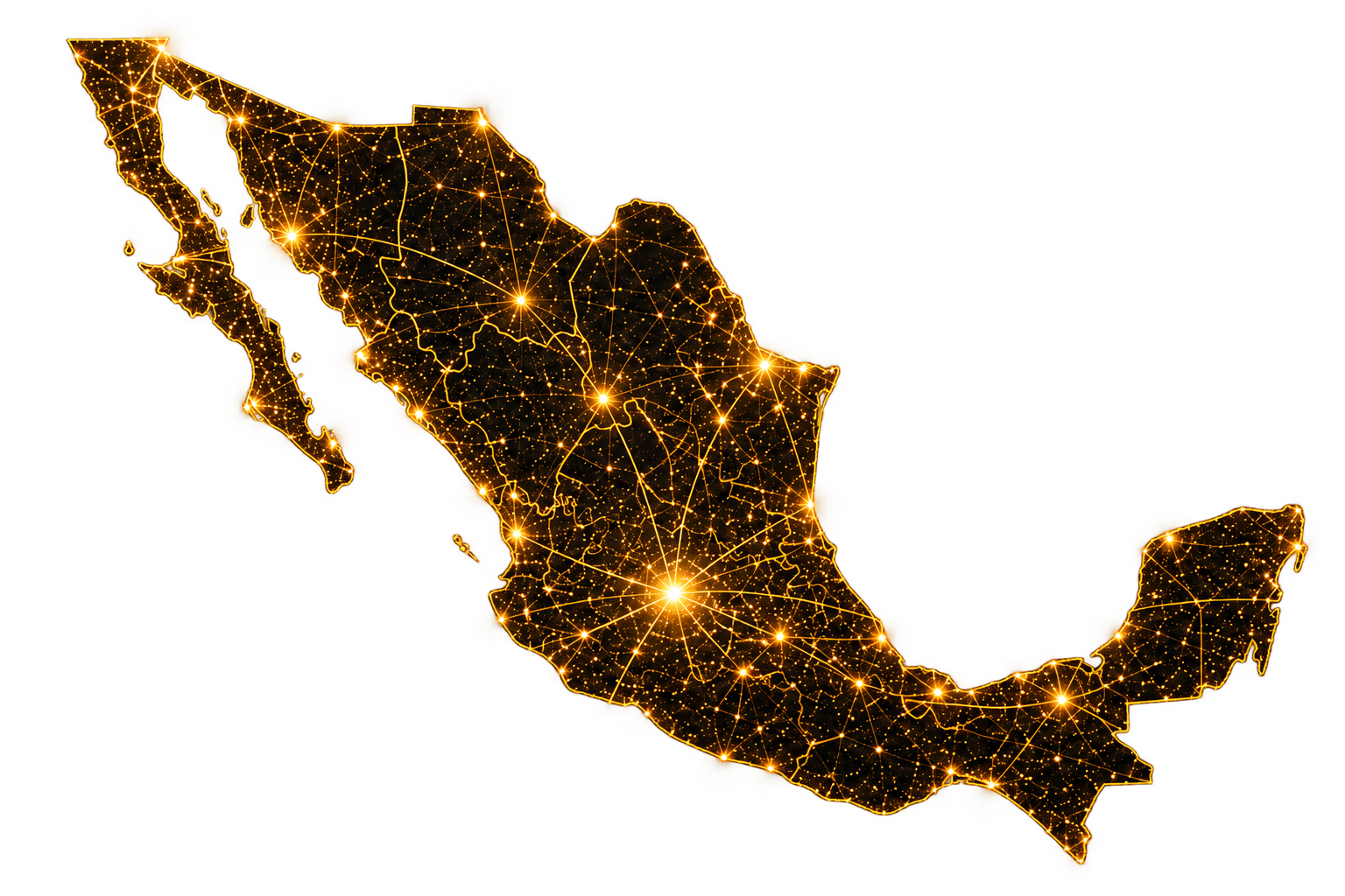 Mapa animado de distribución logística de Honey Boost en México