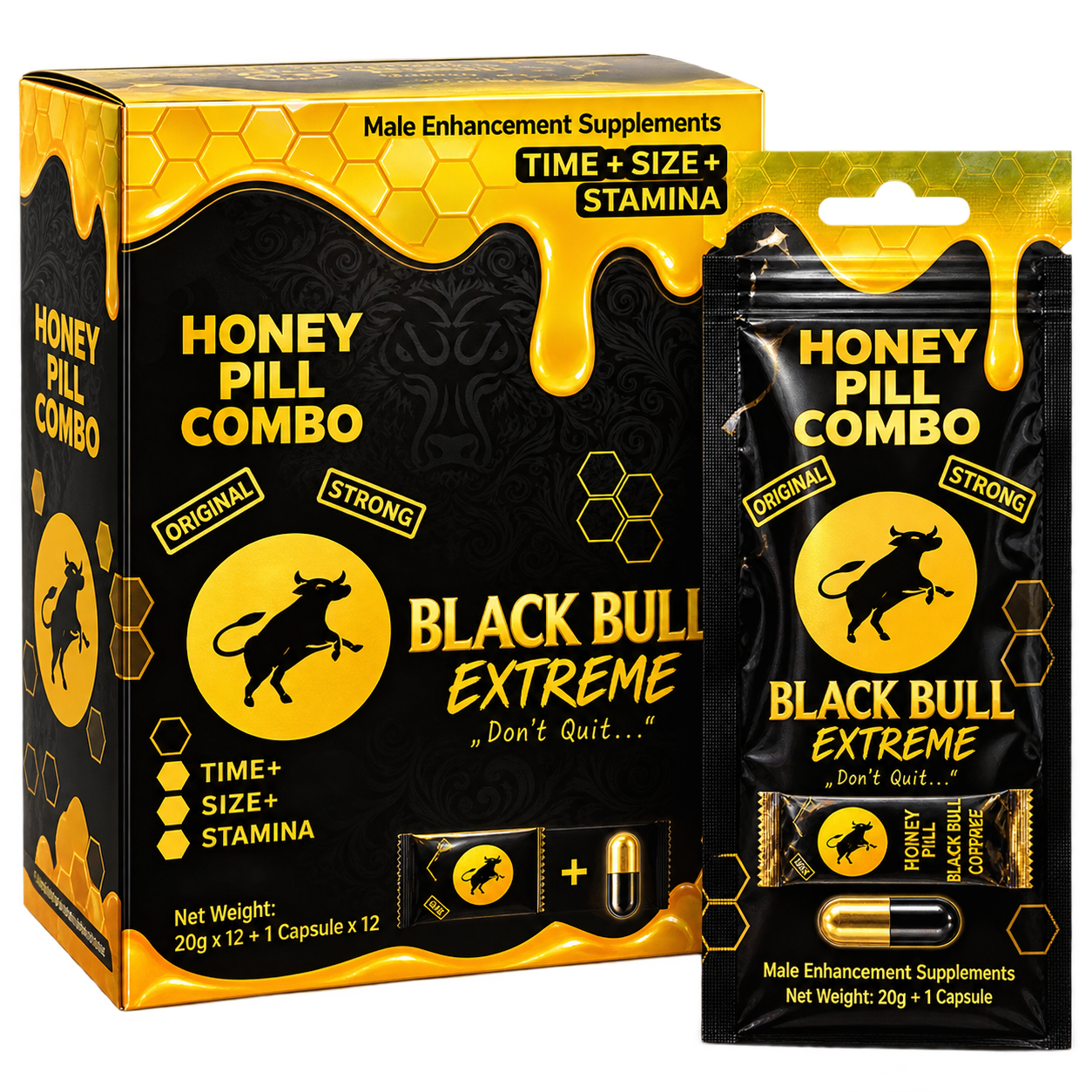 Combo black bull 12 combos (1 pastilla + 1 miel)