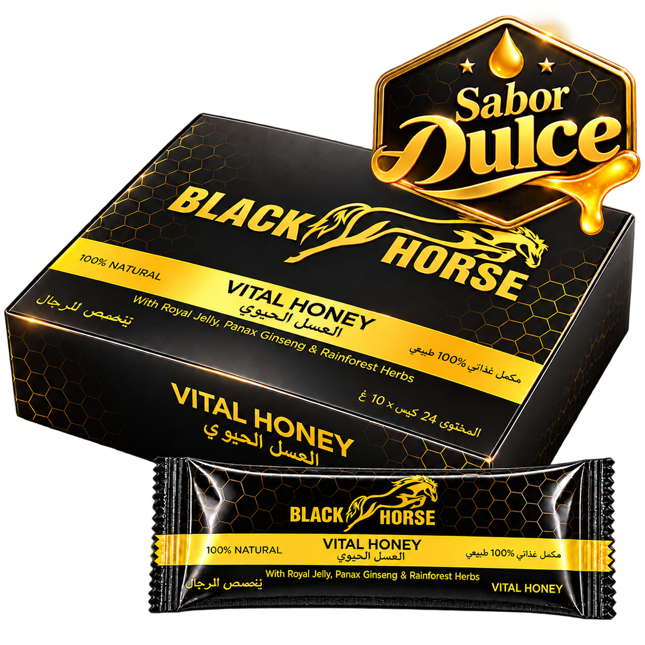 Black horse 24 sobres 10g (sabor dulce)