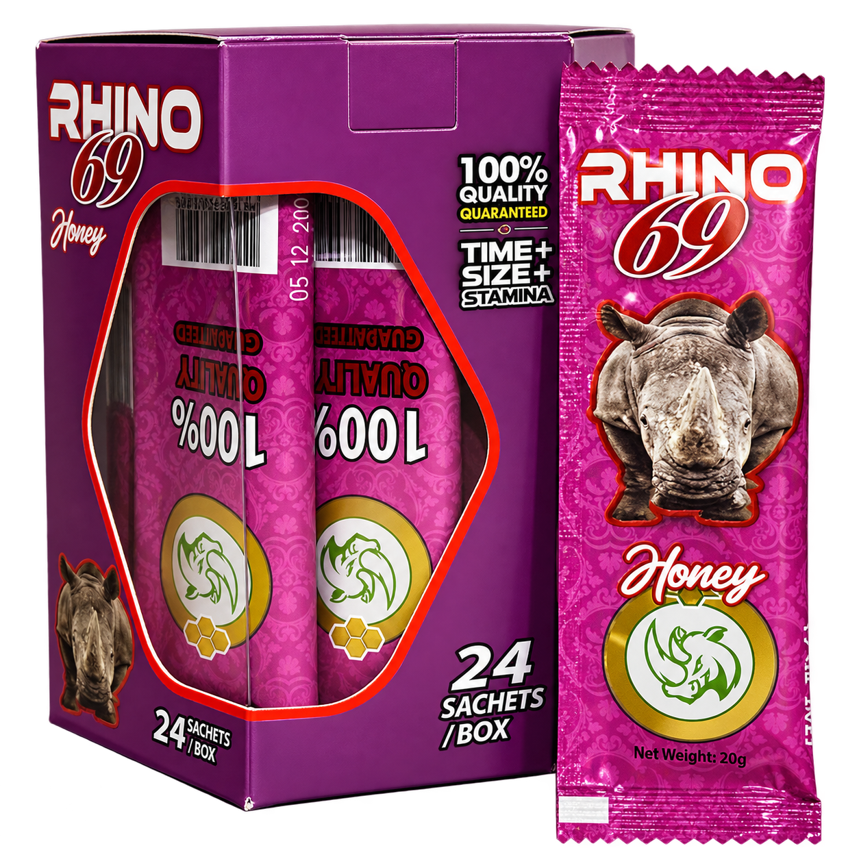 Rhino 69 color morado 24 sobres 20g