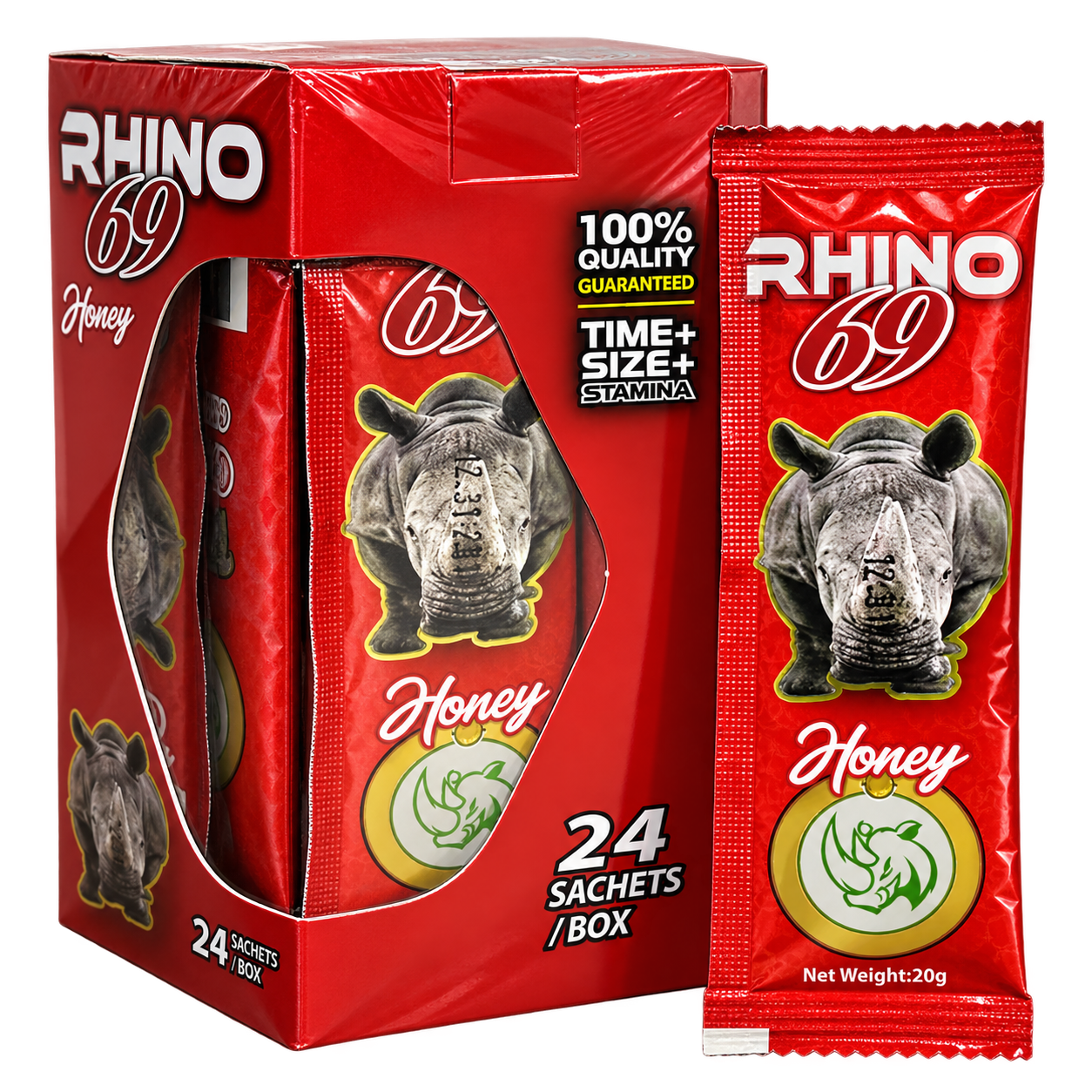 Rhino 69 color rojo 24 sobres 20g